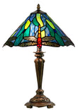 14" Blue Dragonfly Tiffany Bedside Lamp