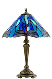 14" Blue Dragonfly Tiffany Bedside Lamp