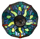 14" Blue Dragonfly Tiffany Bedside Lamp