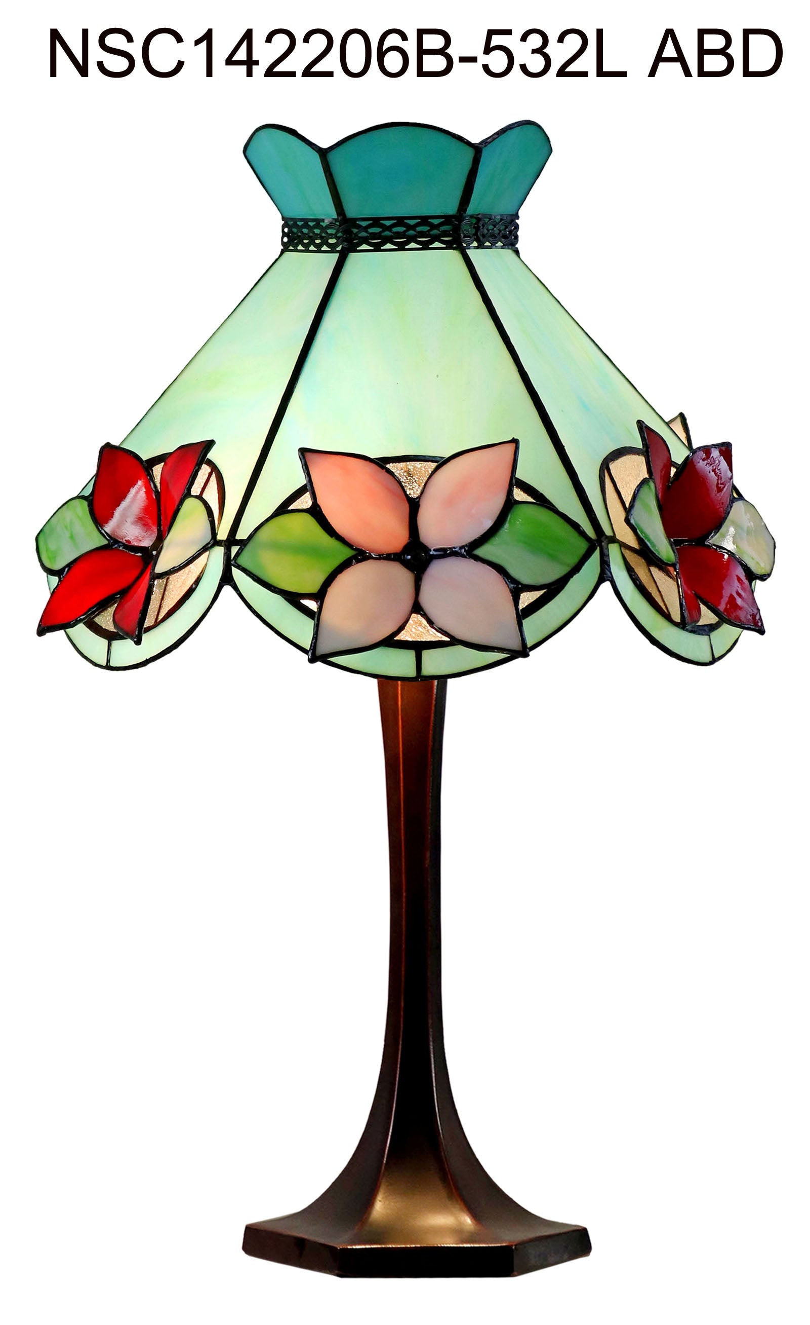 Vintage 14"  Alstroemeria Flower Tiffany Table Lamp