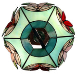 Vintage 14"  Alstroemeria Flower Tiffany Table Lamp