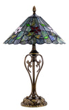 16" Twilight Dragonfly Cypress Vine Tiffany Table Lamp  with Art Décor Base