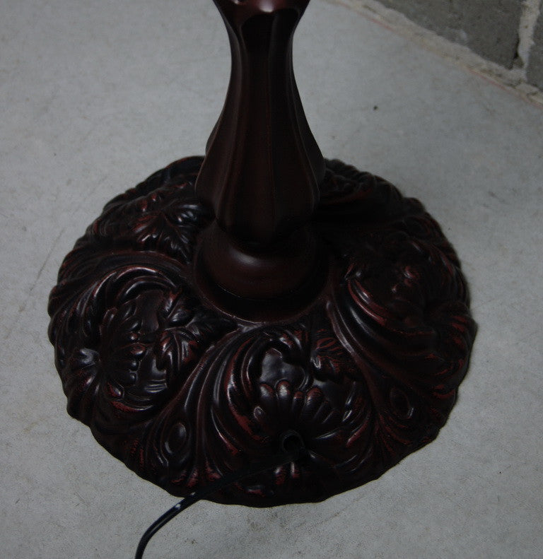 Large Victorian Style Flower Pattern  Stained Glass Tiffany Floor Lamp