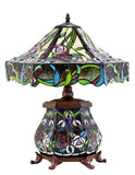 Large 18" Amazing Rose Flower Leaf  Tiffany Table Lamp with Lighted Base