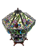 Large 18" Amazing Rose Flower Leaf  Tiffany Table Lamp with Lighted Base