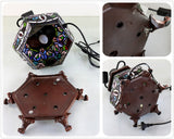 Large 18" Amazing Rose Flower Leaf  Tiffany Table Lamp with Lighted Base