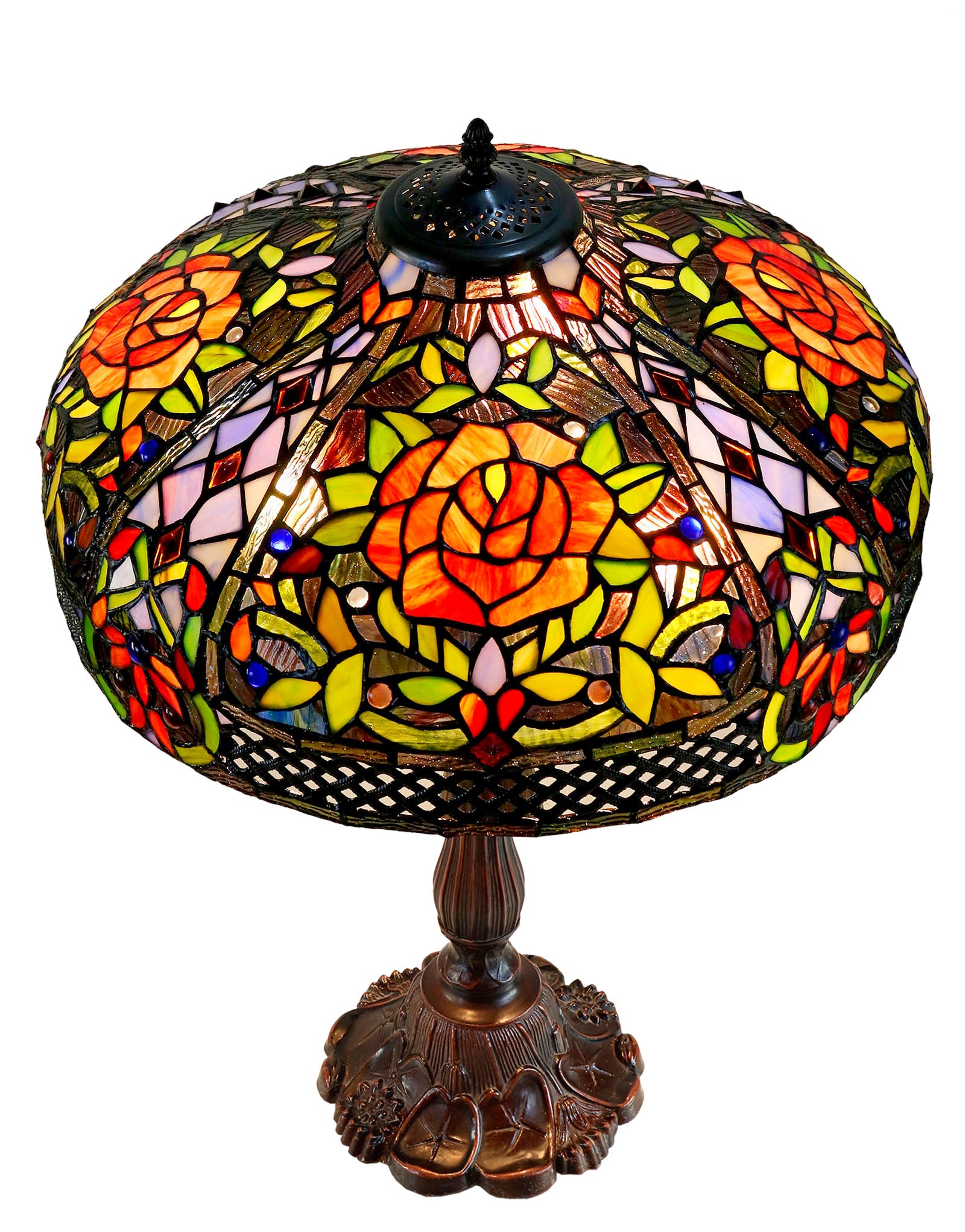 Timeless Collection@ Huge 18 inches Rose  Style Tiffany Table Lamp