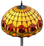 Huge 20" Colonial Tulip Style Leadlight Tiffany Floor Lamp