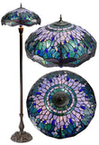 Huge 20" Blue Dragonfly Tiffany Floor Lamp