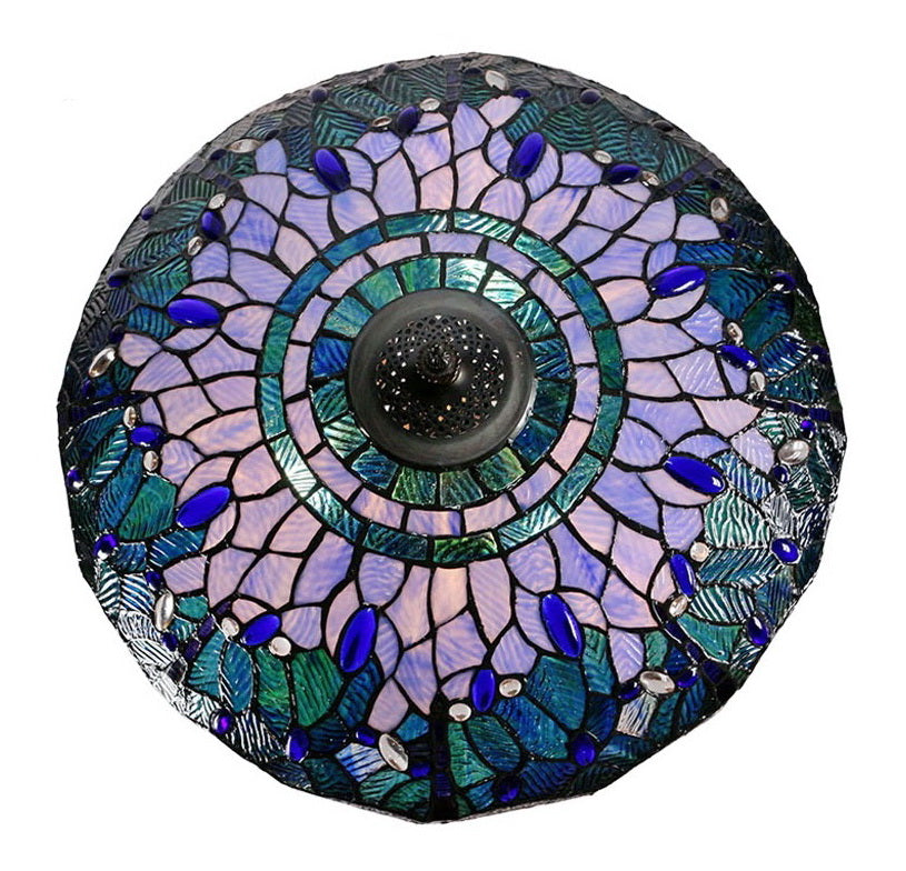 Huge 20" Blue Dragonfly Tiffany Floor Lamp