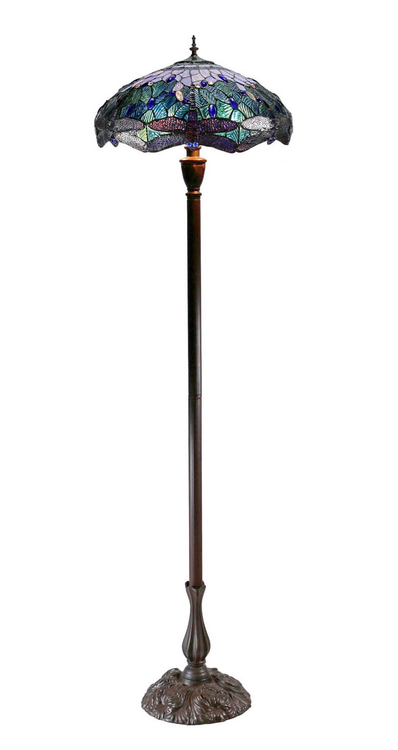 Huge 20" Blue Dragonfly Tiffany Floor Lamp
