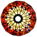 14"  Red Dragonfly Style Tiffany Floor Torchiere Lamp