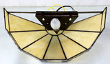 Ivory white  Mission Stained Glass Tiffany Wall Light  with  Double Intricate Filigree Accent