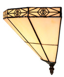Mission Stained Glass Tiffany Wall Light  with Intricate Filigree Accent