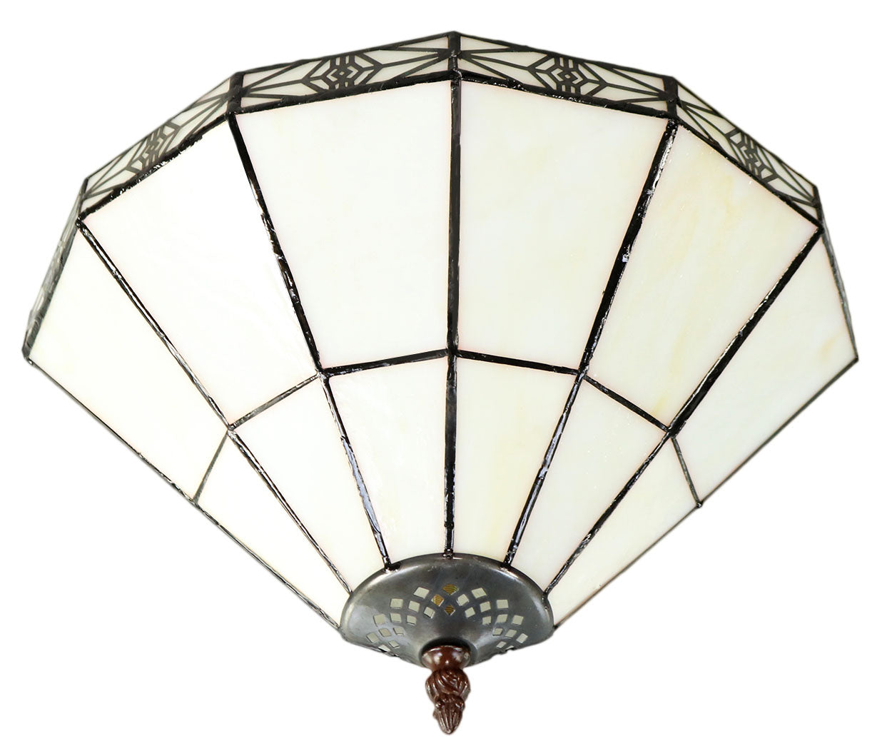 Mission Stained Glass Tiffany Wall Light  with Intricate Filigree Accent