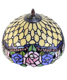 12"  Jeweled Rose Style Stained Glass Tiffany Pendant Light