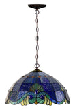 Flowing Color@16" Victorian Style Blue Tiffany Pendant Light
