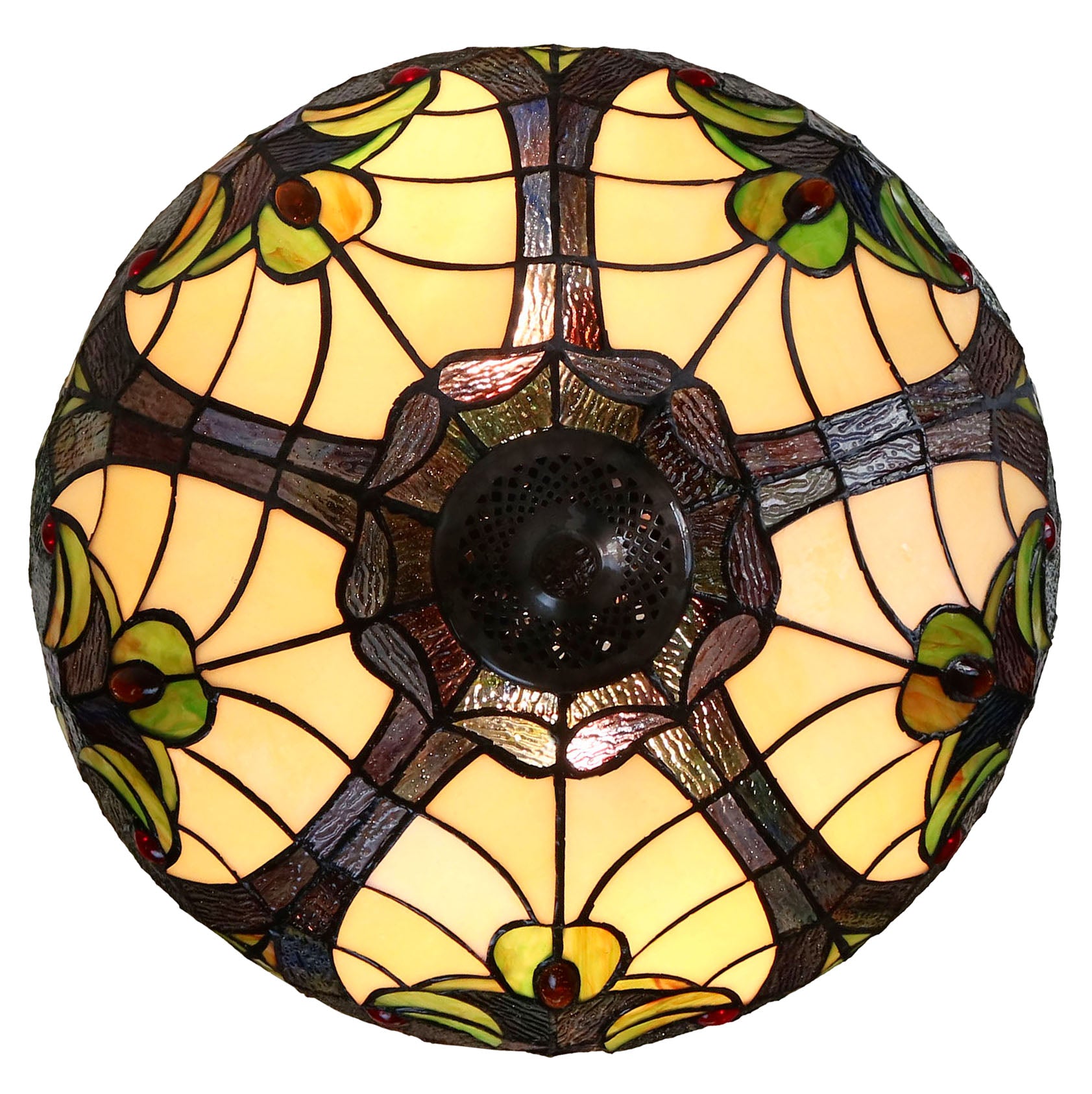 16" Amor Green Brown Tiffany Pendant Light