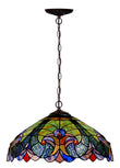 Large 18" Amor  Green Victorian Style Tiffany Style Pendant light