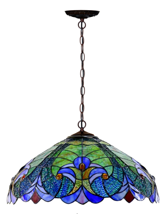 Large 18" Amor  Green Victorian Style Tiffany Style Pendant light