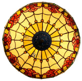 18" Red Tulip Style Stained Glass Leadlight Tiffany Pendant Light