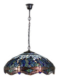 Large 20" Blue Dragonfly Style Tiffany  Pendant Light Down light