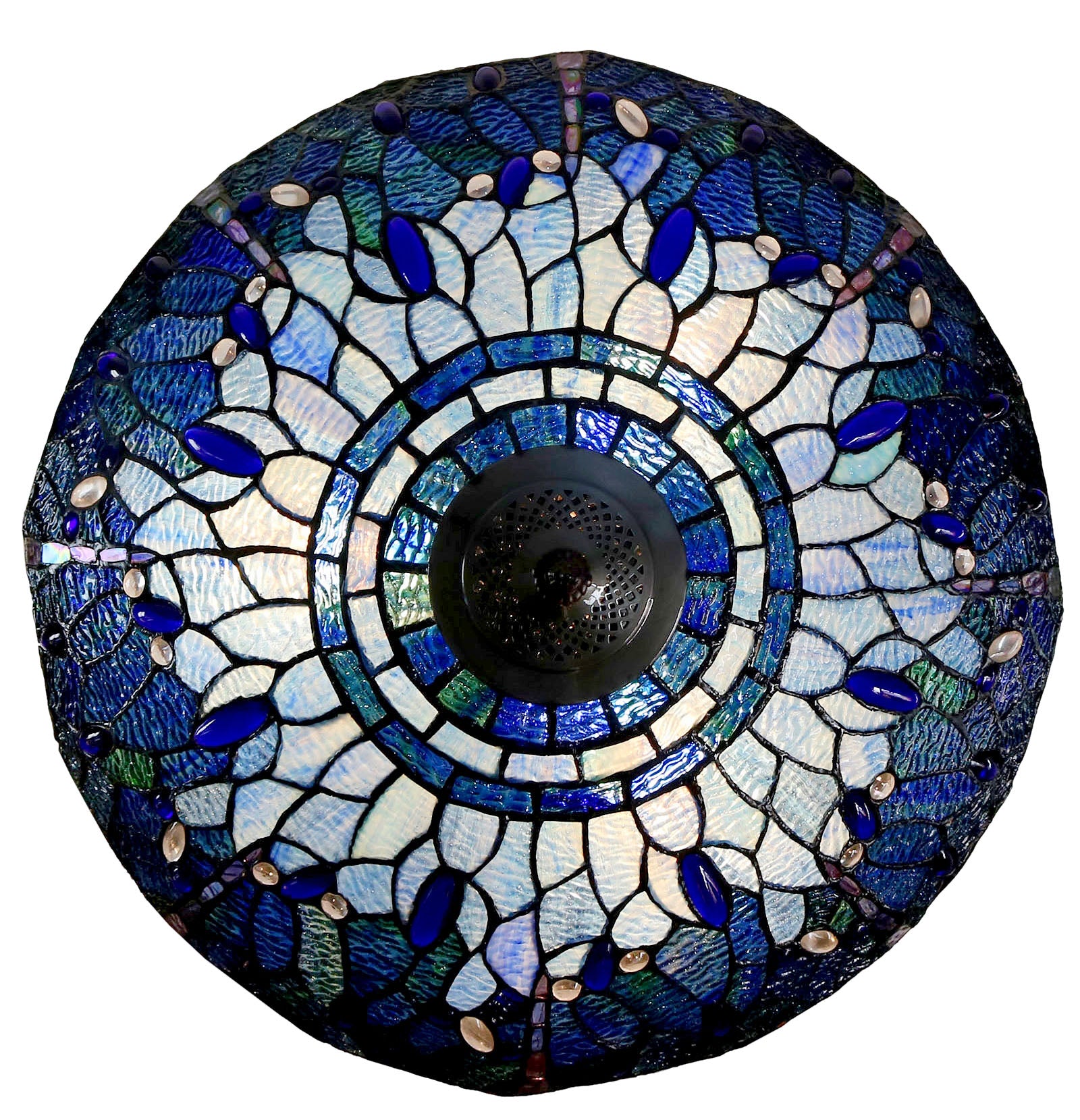 Large 20" Blue Dragonfly Style Tiffany  Pendant Light Down light