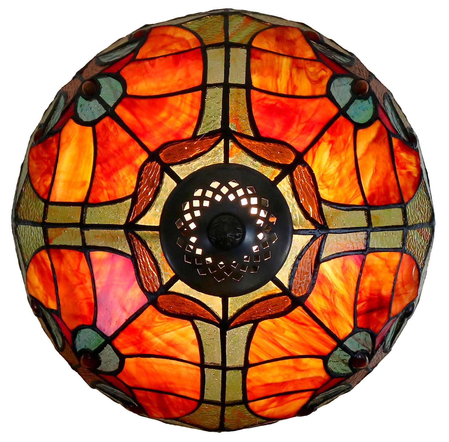 Flowing Color@12"  Amor Red Stained Glass Tiffany Pendant Light