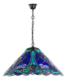 16" Flower Pink Desert Rose Style Tiffany  Pendant Light @Blue