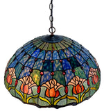 Large 20" Blue Tulip Style Tiffany  Pendant Light Down light