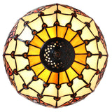 12" Red Tulip Style Tiffany Bedside Lamp