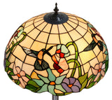 Gorgeous Huge 20” Hummingbird Flower Tiffany Floor Lamp