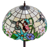 Gorgeous Huge 20” Hummingbird Flower Tiffany Floor Lamp