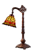 Colonial Tulip Style Leadlight Stained Glass Bridge Arm Tiffany  Table Lamp