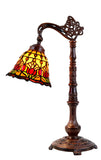 Colonial Tulip Style Leadlight Stained Glass Bridge Arm Tiffany  Table Lamp