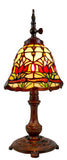 Colonial Tulip Style Leadlight Stained Glass Bridge Arm Tiffany  Table Lamp