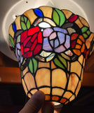New Arrivals@Rose Style Leadlight Stained Glass Bridge Arm Tiffany  Floor Lamp