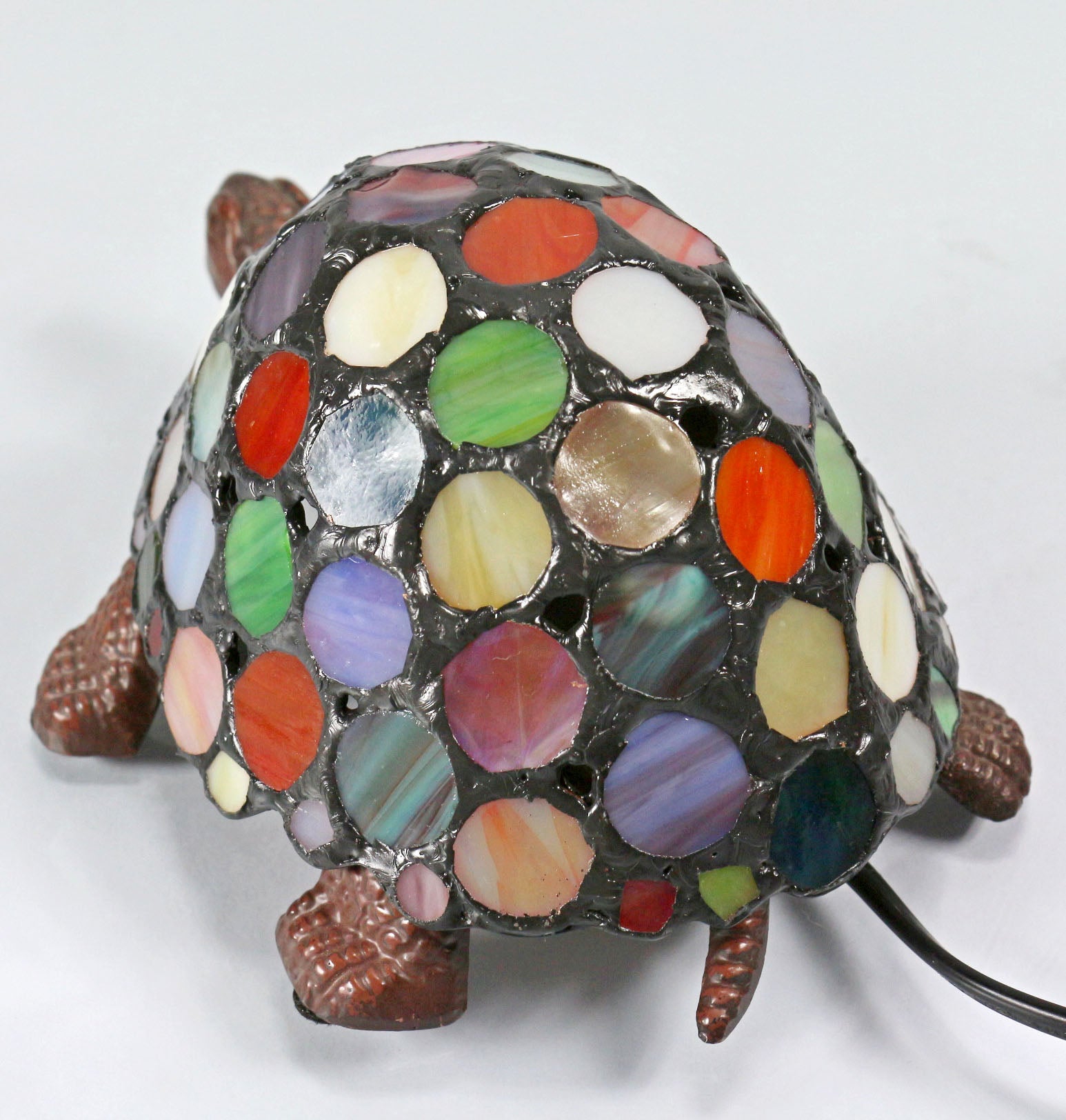 Rainbow Turtle Tiffany Leadlight Art Deco Stained Glass Accent Lamp