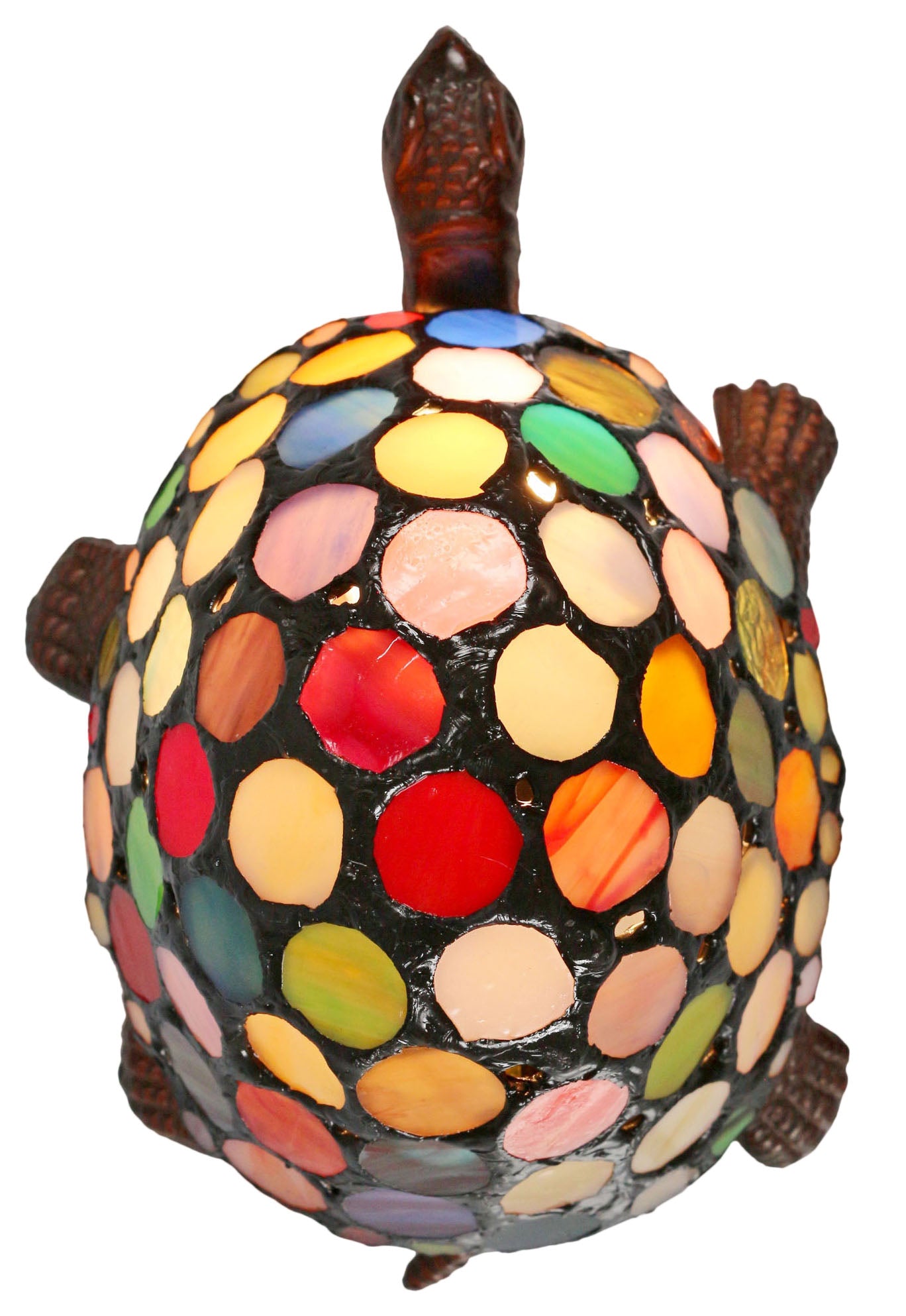 Rainbow Turtle Tiffany Leadlight Art Deco Stained Glass Accent Lamp
