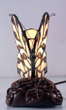 Cute Ivory Butterfly  Tiffany Leadlight Stained Glass Art Deco Table Lamp