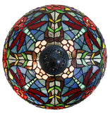 16" Traditional Dragonfly Floral Tiffany Table Lamp