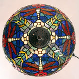 16" Traditional Dragonfly Floral Tiffany Table Lamp