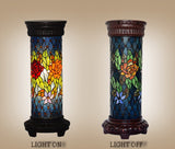 Art Deco Round Floral Style Roman Column Floor Lamp