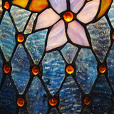 Art Deco Round Floral Style Roman Column Floor Lamp