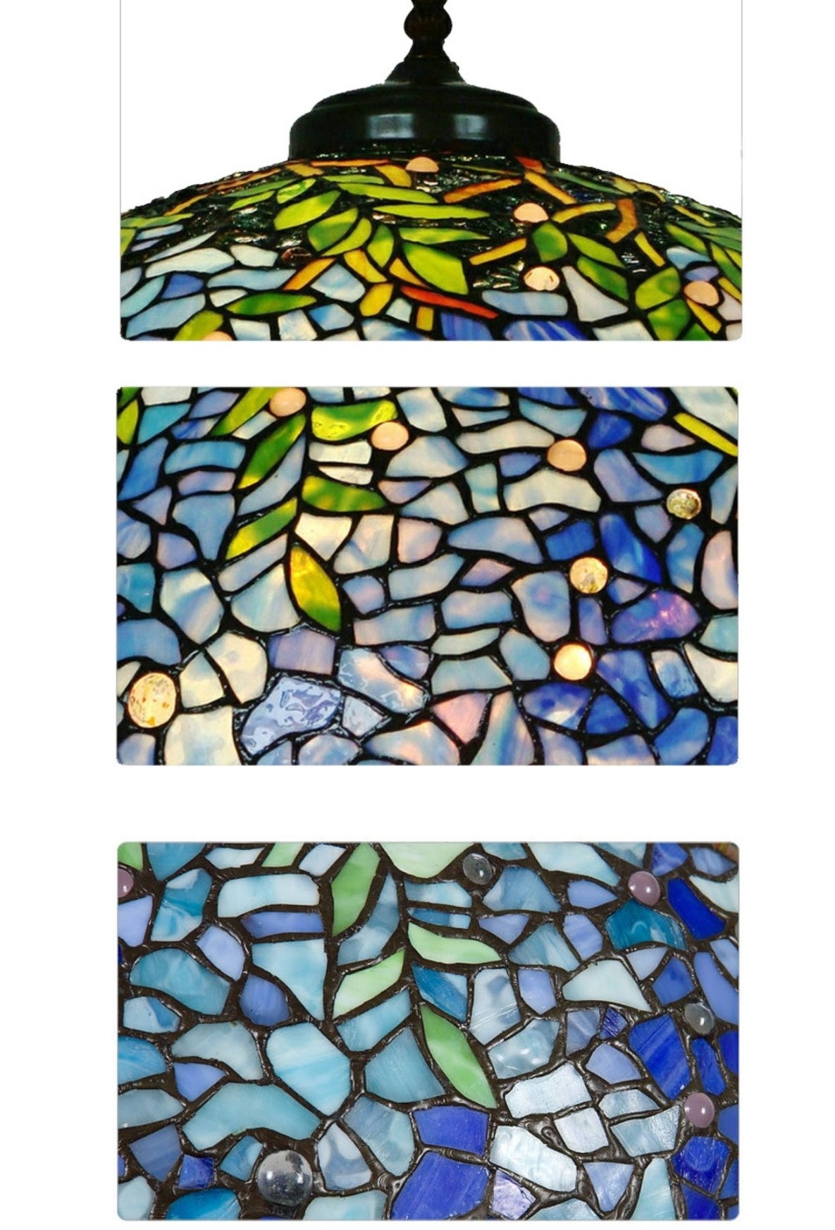 Gorgeous Huge 20" Blue Wisteria Tiffany Floor Lamp