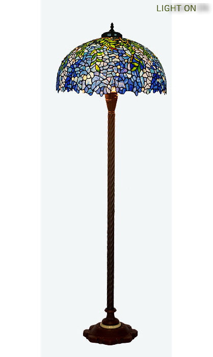 Gorgeous Huge 20" Blue Wisteria Tiffany Floor Lamp