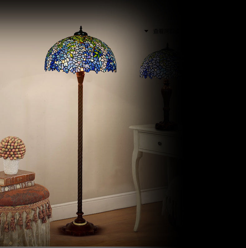 Gorgeous Huge 20" Blue Wisteria Tiffany Floor Lamp