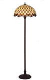 High Quality 18" Beaded  Stained Glass Tiffany Floor Lamp