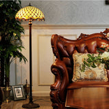 High Quality 18" Beaded  Stained Glass Tiffany Floor Lamp