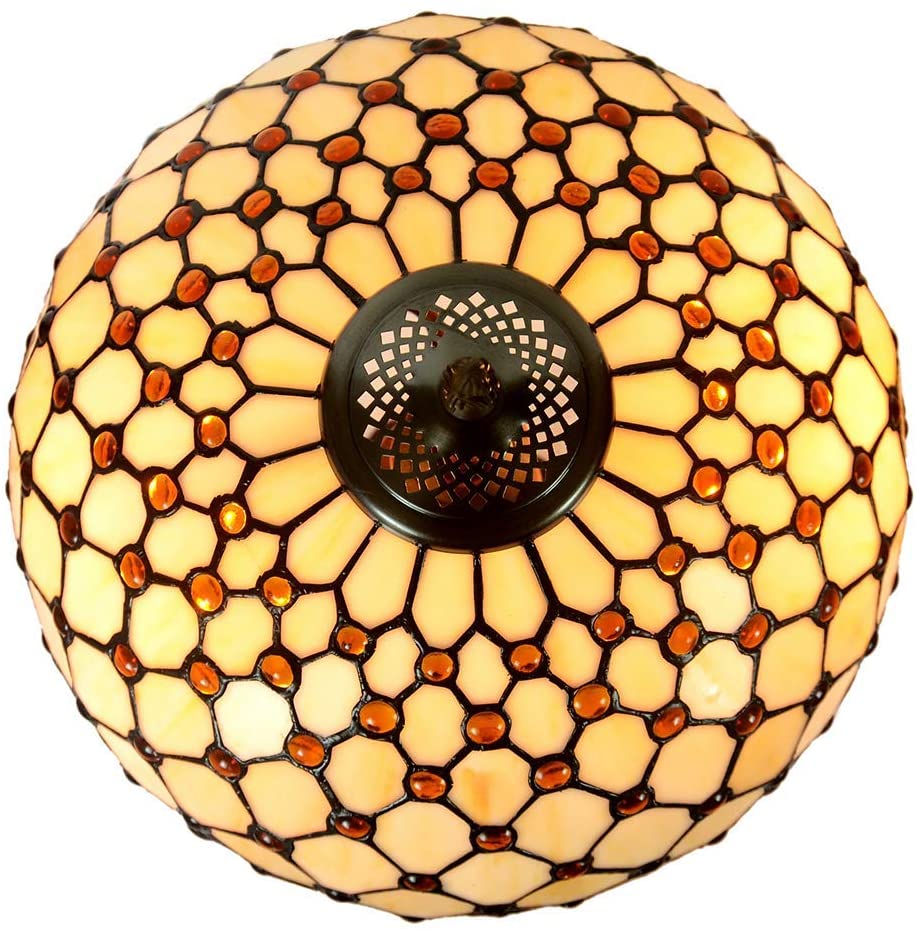 High Quality 18" Beaded  Stained Glass Tiffany Floor Lamp